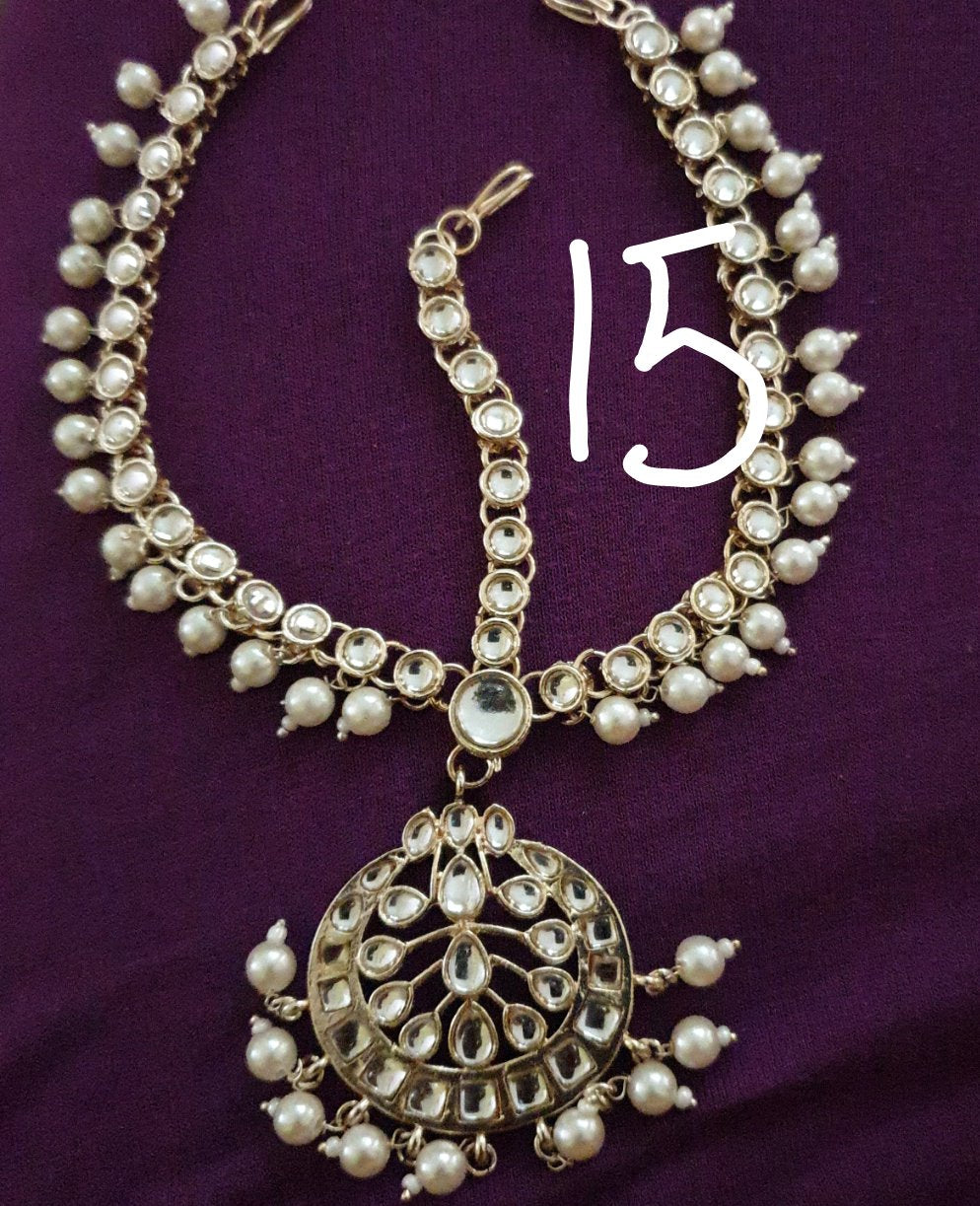 10+ Designs Full Head forehead Chains Maang tika Hair Accessories