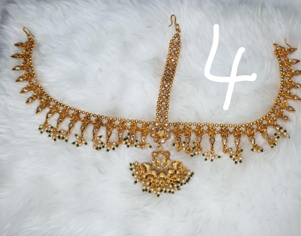 10+ Designs Full Head forehead Chains Maang tika Hair Accessories